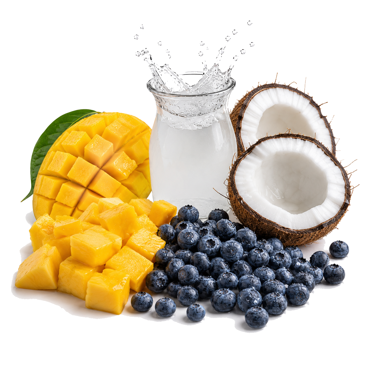 Mango, coconut and wild blueberry