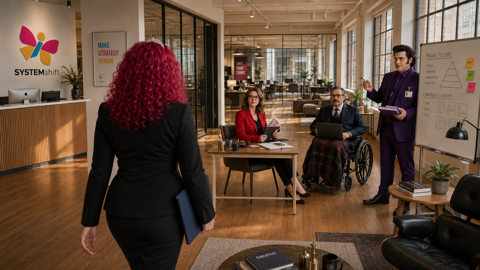 The Human:AI specialist team at work — brand reviews and campaign concepts in the studio